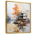 thumbnail image 2 of Designart "Leisurely Autumn Days By The Lakeside House II" Lakes Lakehouse Floater Framed Canvas Art Print, 2 of 5