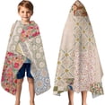thumbnail image 3 of Pioneer Flower Floral Print Pattern Hooded Bath Towel，60"x35" for Ages 3 To 12 Kids, Quick Dry Lightweight Soft Microfiber Hood Beach Towel Cover Up for Kids, 3 of 7