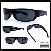 Locs Gangster Mad Dog Dark Black Shades Narrow Rectangle Sunglasses Matte Black