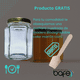 thumbnail image 3 of Recipientes de Vidrio Hexagonal BAFE 250 ml Hermético con Tapa Dorada y cuchara biodegradable, 3 of 4