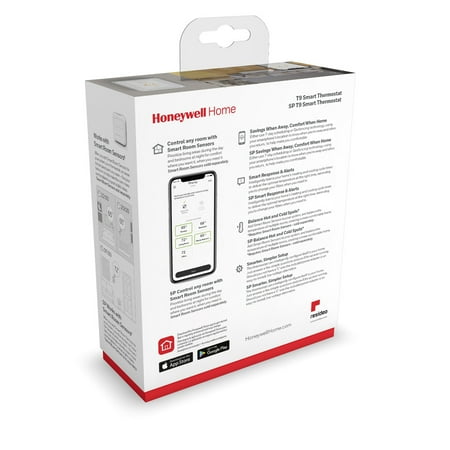 Honeywell Home - T9 Smart Programmable Touch-Screen Wi-Fi Thermostat with Smart Room Sensor - White