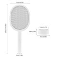 thumbnail image 2 of Matamoscas eléctrico de 3000 V, raqueta inteligente para matar insectos con base, malla de seguridad de 3 capas, modos duales, matamosquitos con luz morada, recargable para interiores, hogar, oficina,, 2 of 8
