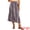Dark Blue, variant on DARING DIVA Women's Elastic High Waist A-Line Spring Printed Midi Skirt XL Dark Blue