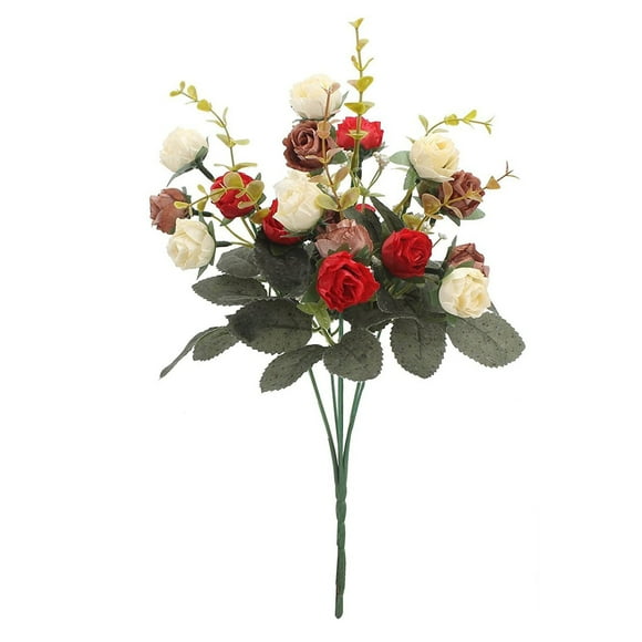Silk Roses Artificial Flowers Artificial Rose Bouquet Consisting 7 Branches Roses Silk Decorative Bouquet
