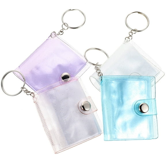 Masteelf  4 Pcs Photo Album Keychain Holder Reusable Mini Picture Travel