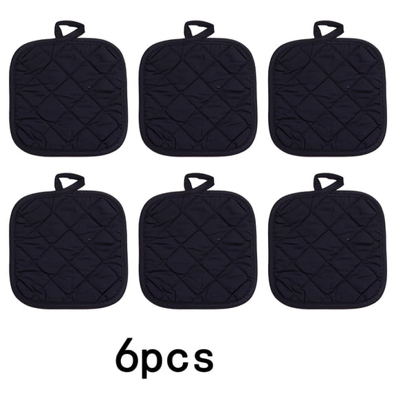 Square Quilted Pot Holders, 7x7 inch Heat Resistant Cotton Potholders with Hanging Loop, Non-Slip Hot Pads for Kitchen Cooking Baking, Multi Colors