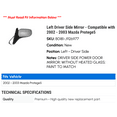 thumbnail image 2 of Left Driver Side Mirror - Compatible with 2002 - 2003 Mazda Protege5, 2 of 2