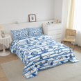 thumbnail image 3 of Erosebridal Hawaii Beach Starfish Bedding Full Comforter Set, Rudder Stripe Down Comforter, Nautical Home Decor, Reversible 3pcs, 3 of 8