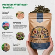 Organo Republic - 16 Perennial Wildflower Mix Seeds Varieties-100,000+ Non-GMO Heirloom Garden Seeds