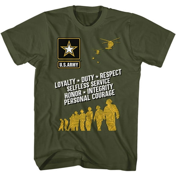 Army Values Military Green Adult T-Shirt