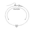 thumbnail image 2 of Heart Layer Anklet Women Initial Letters Chain Silver Jewelry Summer Accessory for Women Stylish Anklet for Every Occasion, 2 of 3