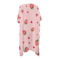 thumbnail image 1 of HELLHERO Pink Strawberry Hearts Bathing Suit Cover Up High Quality Fabrics Washable Free Size Long Kimono Swimsuit Cover Up for Women, 1 of 5