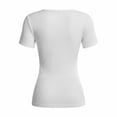 thumbnail image 2 of Letimco Breathable Quick Dry Slim Fit Rhinestone Patch Short Sleeve Crew Neck Top for Women - Solid Color for Date Party Daily Summer, 2 of 6