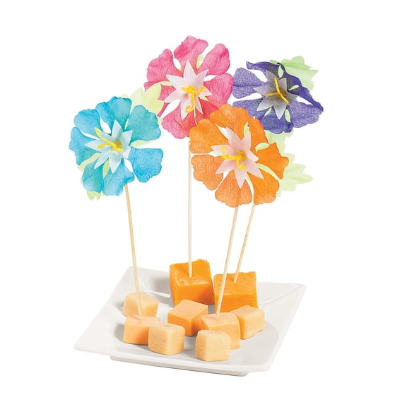 Hibiscus Flower Picks - Party Supplies - 144 Pieces