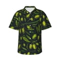 thumbnail image 1 of Fotbe Green Branch Olive Camisa Hawaiana para Hombre Unisex – Camisa Casual de Verano con Botones de Manga Corta de Algodón y Lino,Small, 1 of 7