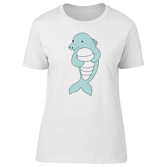 Cute Cartoon Dolphin T-Shirt Women -Image by Shutterstock, Female x-Large