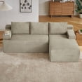 thumbnail image 2 of Aukfa 96" L-Shaped Cloud Sectional Sofa, Modular Boneless Couch with Deep Seat, Right-Facing Chaise, Corduroy Sleeper Sofa for Living Room, Camel, 2 of 8