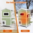 thumbnail image 5 of Petsblublu Insulated Outdoor Cat House 2 Story Weatherproof Elevated Outside Cat Shelter, Green, 5 of 9