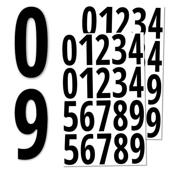 200 Pieces 3 Inch Number Stickers, Waterproof Vinyl Self-Adhesive Numerals for Indoor Outdoor Labeling, Black