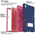 thumbnail image 3 of Decase Cute Tablet Case for Samsung Galaxy Tab A8 10.5 2022 tablet SM-X200/X205, Rugged 3 Layer Protection Shockproof Tablet Cover with Built-in Stand,Navy+Rose, 3 of 8