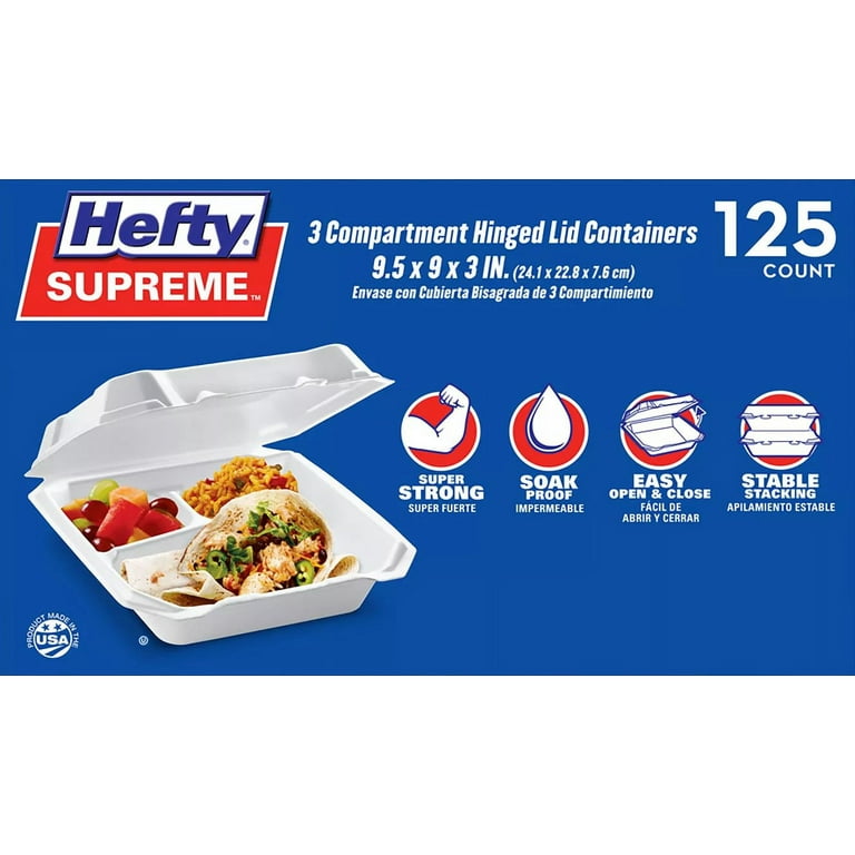 Hefty Supreme 3-Compartment Foam Plates, 10 1/4 (200 ct.)