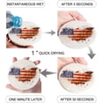 thumbnail image 2 of FMSHPON Independence Day American Flag Set of 4 Round Coaster for Drinks, Absorbent Ceramic Stone Coasters Cup Mat with Cork Base for Home Kitchen Room Coffee Table Bar Decor, 2 of 5