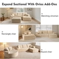 thumbnail image 4 of Ovios Modular Sectional Sofa with Chaise, 106" Deep Seat L-Shaped Plush Corduroy Boneless Couch for Apartment, Beige, 4 of 14