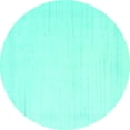 thumbnail image 1 of Ahgly Company Indoor Round Solid Turquoise Blue Modern Area Rugs, 8' Round, 1 of 4