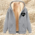 thumbnail image 2 of Sentmoon Veste pour Femmes Surdimensionnée en Molleton avec Imprimé Chandails à Manches Longues à Capuche Manteau d'Hiver pour Femmes Automne et Hiver Extensible et Flexible pour la Mode et le Quotidien Gris TTTG, 2 of 5