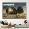 thumbnail image 5 of Wild Nature Poster, American Animal Wall Decor, Bison Battle Art Canvas, American Buffalo Artwork, Fashion Canvas Art, Canvas Wall Decor - 3P-Natural Framed, 5 of 9