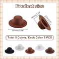 thumbnail image 2 of 15Pcs Mini Formal Hats Miniature Doll Hats 5 Colors Doll Miniature Hat Christmas Doll Crafts Hat Mini Hat Fascinator Base, 2 of 8