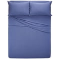thumbnail image 2 of Jersey Sheets Queen [4-Piece, Dark Blue] Cotton Bed Sheets - Extra Soft Cotton Sheet Set, Cozy T-Shirt All Season Heather Sheets - Deep Pocket Fitted Sheet, Flat Sheet, Pillow Cases, 2 of 4
