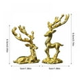 thumbnail image 3 of 2Pcs Reindeer Figurines Sculpture, Resin Origami Elk Standing and Sitting Deer Statue Desktop Ornament, 3 of 9