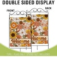 thumbnail image 3 of diyeu Welcome Spring Summer Groovy Flowers Small Decorative Garden Flag, Boho Colorful Hippie Vintage Floral Yard Lawn Outside Decor, Retro 60s 70s Outdoor Home Decoration Double Sided 12 x 18, 3 of 6