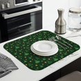 thumbnail image 3 of Dark Green Christmas Tree and Star Pattern Dish Drying Mat for Kitchen 1 Pack, Ultra Absorbent Microfiber Dishes Drainer Mats,16x18in(41x46cm), 3 of 6