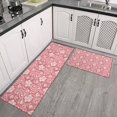 thumbnail image 2 of Pink Pioneer Flower and Paisley Pattern Kitchen Rugs Sets Of 2,Anti Fatigue Kitchen Mat Rugs Non Slip Washable,Decorative Kitchen Floor Mats for Kitchen,Sink,Laundry,17"x30"+17"x47", 2 of 7