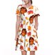 thumbnail image 1 of Balery Thanksgiving Turkey Leaves Vestidos sueltos de manga corta para mujer, vestidos de verano 2025, vestidos casuales de corte A con vuelo., 1 of 6