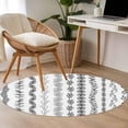 thumbnail image 4 of Black Botanical Round Area Rug 3.3Ft Washable Circle Rugs for Dining Room Table, Modern Farmhouse Tropical Leaves Non-Slip Carpet Floor Mats Indoor Outdoor Carpet Runner Aesthetic Home Decor, 4 of 8