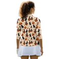 thumbnail image 3 of Aplkyhs Pumpkin Black Cat Golf Tennis Shirts 3/4 Sleeve Cloth Halloween Quarter Zip Lightweight with Collar Shirt Machine Washable for Golf,Tennis,Hiking,Running,Gym for Casual Wear, 3 of 7