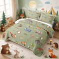 thumbnail image 3 of Erosebridal Bear Bed Spread Queen for Boys Girls, Forest Animals Queen Coverlet Set, 3-Piece 1 Quilt and 2 Pillowcases, 3 of 7