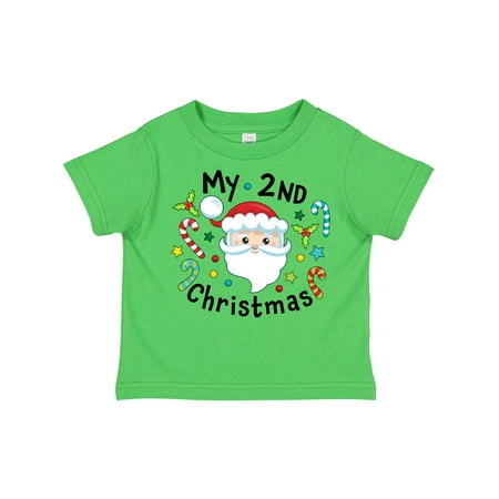 

Inktastic My Second Christmas Santa with Candy Canes Gift Toddler Boy or Toddler Girl T-Shirt