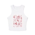 thumbnail image 2 of Valentine Doodle Collage Racer Tank Top | Hearts, Rings, Cake, Love Icons | Valentines Shirt, 2 of 6