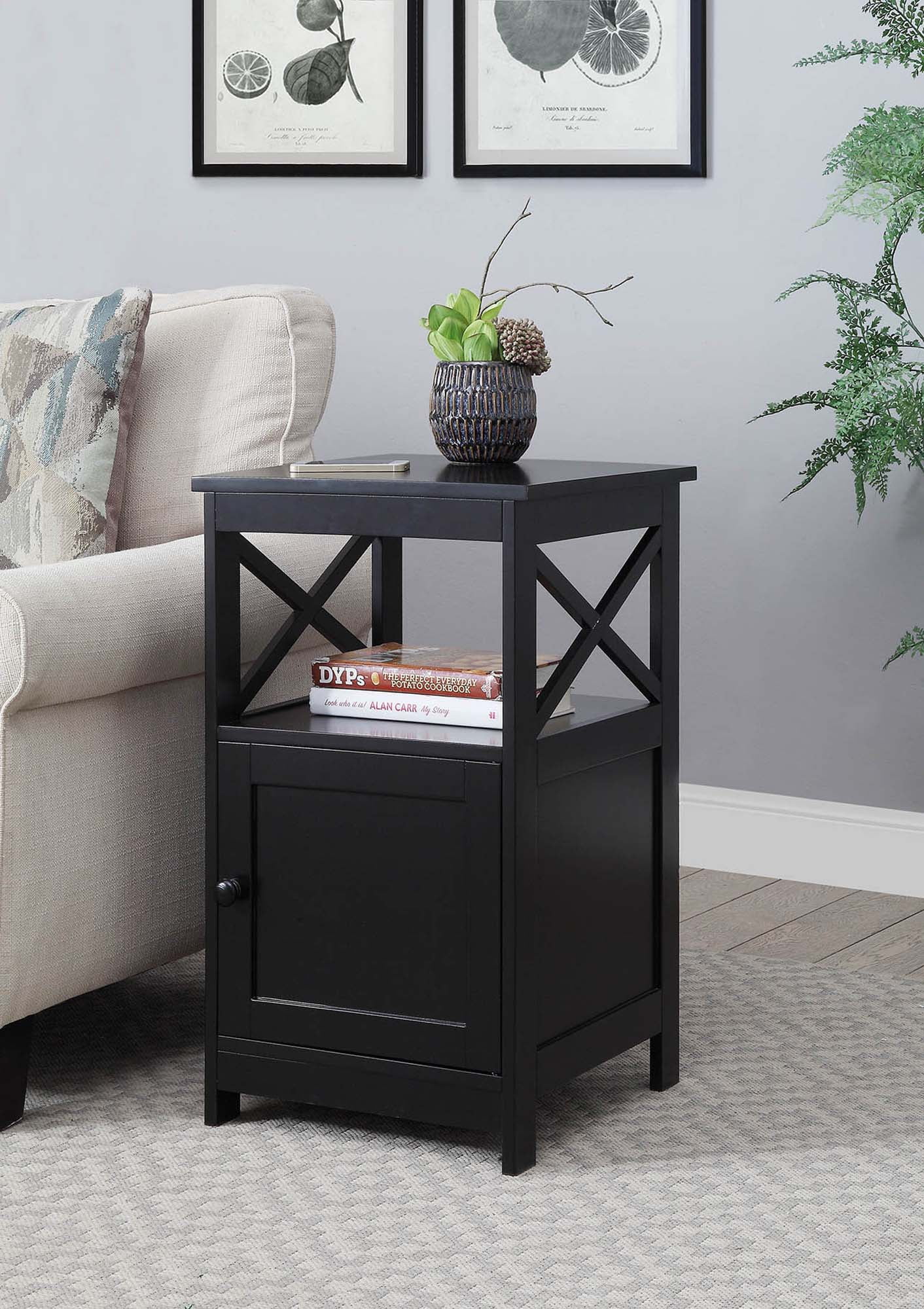 Convenience Concepts Oxford End Table, Convenience Concepts Oxford Coffee Table Black