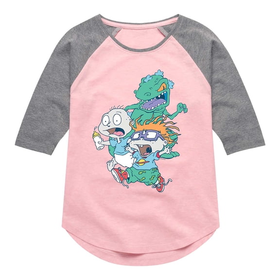 Rugrats - Reptar Roar - Toddler And Youth Girls Raglan Graphic T-Shirt