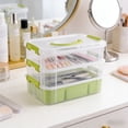thumbnail image 4 of Taicans 3-Tier Stackable Storage Box,Desktop Organizer with Handle & Latches,Portable Plastic Storage Container for office Supplies Stationery Makeup,Space-Saving Small Parts Organizer for Home, 4 of 6