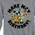 thumbnail image 3 of Mickey & Friends - Make Way It's My Birthday - Youth Long Sleeve Graphic T-Shirt, 3 of 5