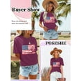 thumbnail image 6 of Anbech Womens American Flag T Shirt Love 4th of July USA Star Stripes Shirts Short Sleeve, 6 of 6