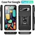 thumbnail image 4 of KOMI pour Google Pixel 8 Pro Étui avec Protecteur d'Écran, Béquille Anneau Réglable à 360° Intégrée, Protection Militaire Blindée Antichoc - Noir, 4 of 5