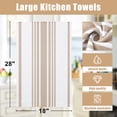 thumbnail image 4 of Simmore Kitchen Towels 18"x28"(8 Pack, Khaki), Large Cotton Striped Hand Towels Kitchen with Hanging Loop, Reusable Absorbent Dish Cloths for Washing Dishes, 4 of 8