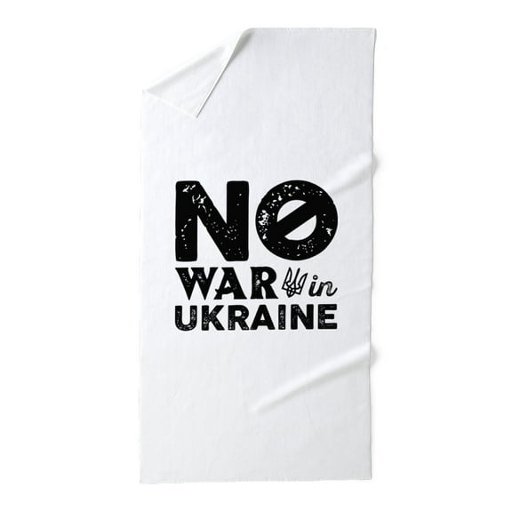 CafePress - No War In Ukraine - Large Beach Towel, Soft 30"x60" Towel with Unique Design